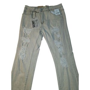 Mens Street Jeans Distressed Skinny Jeans Size 34 Sand Wash
